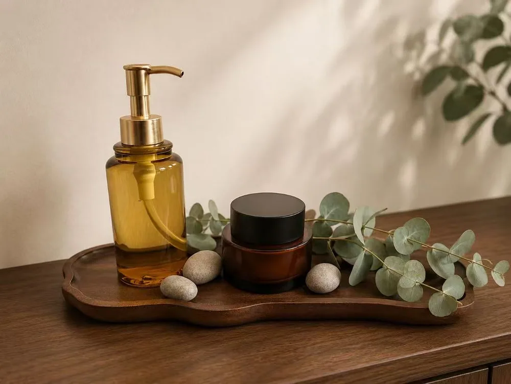Spa accessories and greenery at Maison Forest Spa
